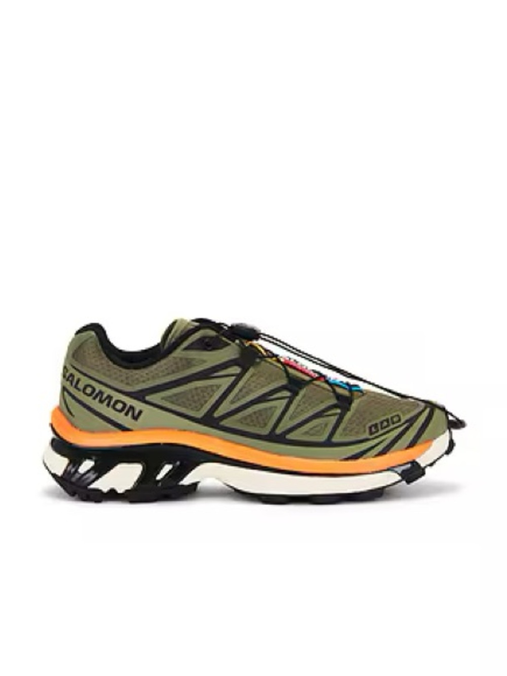 - NEW SALOMON XT-6 Sneaker in Deep Lichen Green, Black, & Red Orange BT